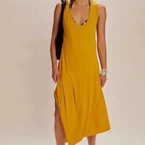 Free People Monika Midi Dress Sleeveless Free Est Asymmetrical Bubbled S